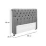 Painel de Cama Box Estofada King Imperatriz Plus Suede Cinza - Simbal - 2