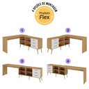 Ver imagem 5 de Mesa Gamer em L para Computador com 3 Gavetas Nexus Multimóveis Mp6048 Madeirado/branco