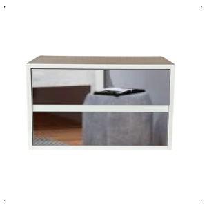 Mesa de Cabeceira Suspensa 2 Gavetas Espelho Organizadora Acessórios Lateral Cama 40x30x30cm