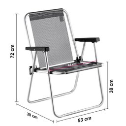 Cadeira De Praia Alumínio Beach Black Amvc - 2