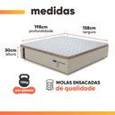Ver imagem 4 de Cama Box Queen Probel Molas Ensacadas Pillow Top 158x198x68cm Guarda Costas Genova Branco/bege