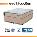 Ver imagem 6 de Cama Box Queen Probel Molas Ensacadas Pillow Top 158x198x68cm Guarda Costas Genova Branco/bege