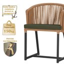 Ver imagem 4 de Mesa com 6 Cadeiras de Jantar Roma 120cm e Noronha em Alumínio Preto Corda Náutica Estofado 13 Trama