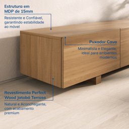 Rack para Tv até 75 Polegadas 210cm Aruá CabeCasa MadeiraOriginals - 6 Rack para Tv até 75 Polegadas 210cm Aruá CabeCasa MadeiraOriginals - 6