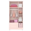 Ver imagem 3 de Guarda Roupa Infantil 3 Portas 2 Gavetas Doce Sonho Rosa - Qmovi