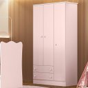 Ver imagem 1 de Guarda Roupa Infantil 3 Portas 2 Gavetas Doce Sonho Rosa - Qmovi