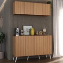 Ver imagem 2 de Conjunto Cantinho do Café Retrô Armário e Aparador 4 Portas Multimóveis Mp1084 Rustic/branco