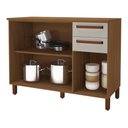 Ver imagem 2 de Balcão de Cozinha Monza 120cm 3 Portas e 2 Gavetas Freijó/off White com Tampo Mdf - Indékes