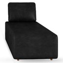Ver imagem 2 de Sofá Chaise Modular 74cm Sala de Estar Sintético Preto Z32 - Mpozenato