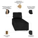Ver imagem 3 de Sofá Chaise Modular 74cm Sala de Estar Sintético Preto Z32 - Mpozenato