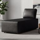 Ver imagem 1 de Sofá Chaise Modular 74cm Sala de Estar Sintético Preto Z32 - Mpozenato