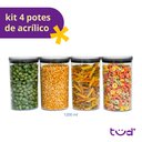 Ver imagem 3 de Kit 4 Potes de Acrílico 1,2l com Tampa Herméticos Redondos - Tüd