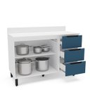 Ver imagem 3 de Balcão de Cozinha Meena 120x92,5cm com 3 Gavetas 2 Portas Branco/Azul 250012