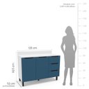 Ver imagem 5 de Balcão de Cozinha Meena 120x92,5cm com 3 Gavetas 2 Portas Branco/Azul 250012