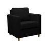 Poltrona Cadeira Lara Para Sala de Estar Escritório Consultório Suede Preto - Ninho Decor - 2