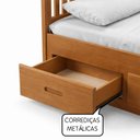 Ver imagem 2 de Cama Viúva 06 Gavetas Madeira Maciça Marrom/Amendoa