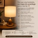 Ver imagem 4 de Abajur Luminária de Cabeceira Madeira Moderno Cúpula em Tecido