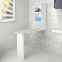 Balcão Tábua de Passar Roupa 164cm Retrátil Branca Prateleiras Tecnomobili Tp3030 - 2