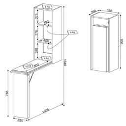 Balcão Tábua de Passar Roupa 164cm Retrátil Branca Prateleiras Tecnomobili Tp3030 - 3