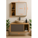 Ver imagem 3 de Conjunto Gabinete Banheiro Bl 70cm Móvel Madeirado Madeirado