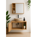 Ver imagem 2 de Conjunto Gabinete Banheiro Bl 70cm Móvel Madeirado Madeirado