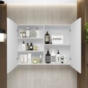 Ver imagem 4 de Espelheira para Banheiro 2 Portas 2 Prateleiras Malbec Branco