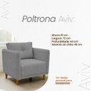 Ver mais imagens de Kit 2 Poltronas Aviv para Sala Escritório Recepção Luxo Linho Premium Easy Clean