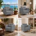 Ver imagem 5 de Kit 2 Poltronas Aviv para Sala Escritório Recepção Luxo Linho Premium Easy Clean