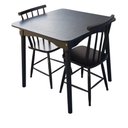 Ver imagem 1 de Jogo de Jantar Colonial Brisa Mesa 80x80cm Preto + 02 Cadeiras Pretas - Rustico Linda (quadrada)