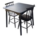 Ver imagem 1 de Jogo de Jantar Colonial Brisa Mesa 80x80cm Preto + 02 Cadeiras Pretas - Rustico Linda (quadrada)