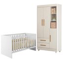 Ver imagem 1 de Berço Nacional Life 2186 com Guarda Roupa Flocos Branco Acetinado - Tigus