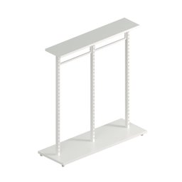 Expositor Central com 3 Colunas Cremalheira para Acessórios de 60 Cm Comac New Branco - 1