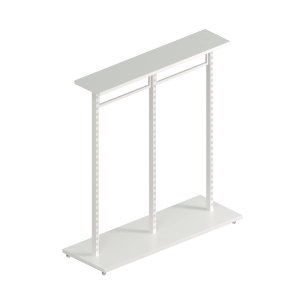 Expositor Central com 3 Colunas Cremalheira para Acessórios de 60 Cm Comac New Branco