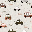Ver imagem 1 de Papel de Parede Baby Carrinhos com Fundo Bege - 1,50x0,50m