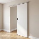 Ver imagem 1 de Porta Branca 100x210 + Kit Correr de Alumínio Natural