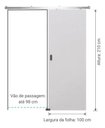Ver imagem 3 de Porta Branca 100x210 + Kit Correr de Alumínio Natural