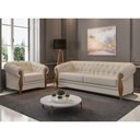 Ver imagem 2 de Sofá 2 Lugares 188cm Pugle Linho Camurça Bege - Sallar Home