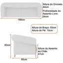 Ver imagem 4 de Sofá 2 Lugares 188cm Pugle Linho Camurça Bege - Sallar Home