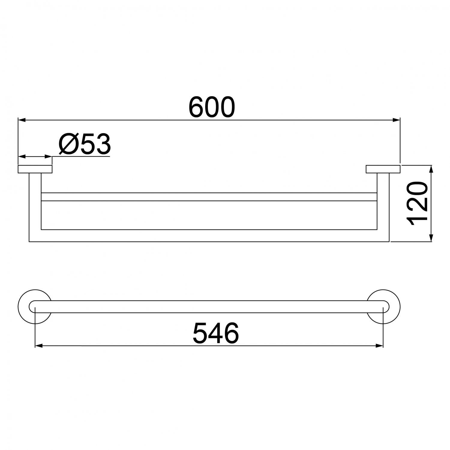 Porta Toalha Dupla Barra 2042 B82 Loren Loft Metal Lorenzetti - 2
