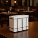 Ver imagem 2 de Porta Guardanapo de Mesa Cromado Guardanapeira Restaurante Lancheria Mesa Posta Utimil