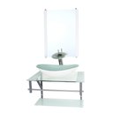 Ver imagem 1 de GABINETE DE VIDRO PARA BANHEIRO 60CM AC CUBA OVAL BRANCO
