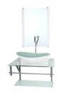 Ver imagem 2 de GABINETE DE VIDRO PARA BANHEIRO 60CM AC CUBA OVAL BRANCO