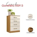 Ver imagem 6 de Guarda Roupa Solteiro Aruba com Espelho e Cômoda Ms913 Freijó Off White – Moval