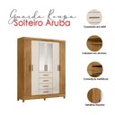 Ver imagem 3 de Guarda Roupa Solteiro Aruba com Espelho e Cômoda Ms913 Freijó Off White – Moval