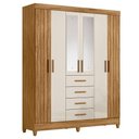 Ver imagem 2 de Guarda Roupa Solteiro Aruba com Espelho e Cômoda Ms913 Freijó Off White – Moval
