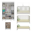 Ver imagem 5 de Quarto de Bebê Completo Berço Americano 3 em 1 Colchão Allegra Multimóveis Mp4602 Branco/off