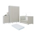 Ver imagem 1 de Quarto de Bebê Completo Berço Americano 3 em 1 Colchão Allegra Multimóveis Mp4602 Branco/off
