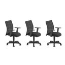 Ver imagem 1 de Jogo 3 Cadeiras Giratórias Executivas Veneza Preta