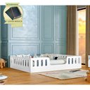 Ver imagem 3 de Cama Casal Montessoriana Helo com Lousa Mágica para Quarto Infantil e Design Seguro Extra - Branco