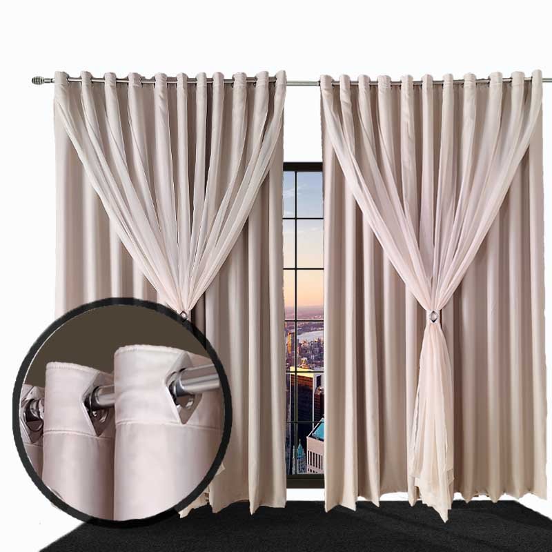 Cortina Blackout Lea Corta Luz 5,40 X 2,60 Quarto Palha